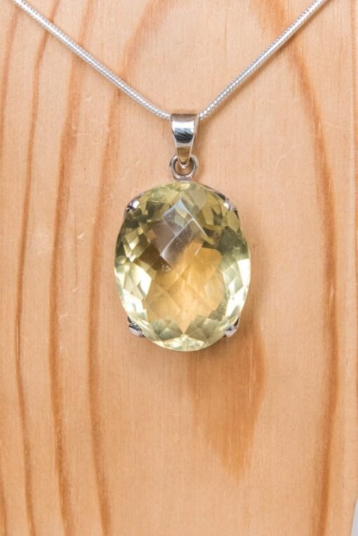 Lemon Quartz Pendant 925 Sterling Silver - Image 2