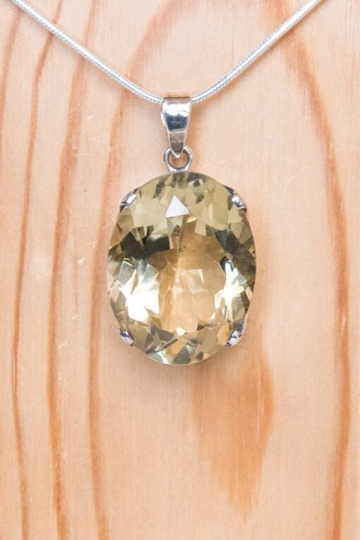 Lemon Quartz Pendant 925 Sterling Silver - Image 2