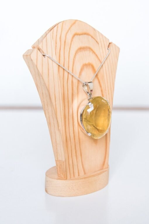 Lemon Quartz Pendant 925 Sterling Silver - Image 3