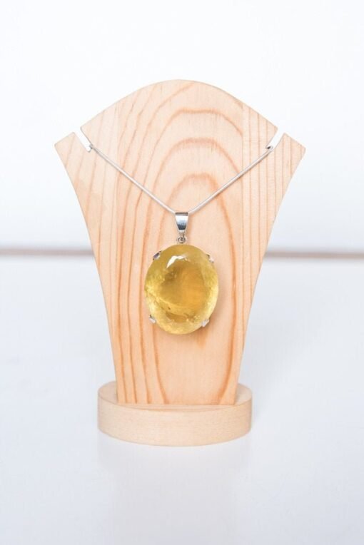 Lemon Quartz Pendant 925 Sterling Silver