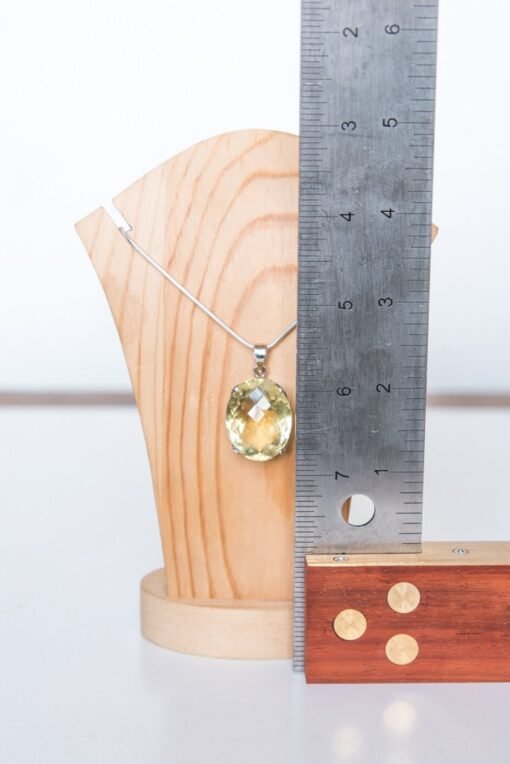 Lemon Quartz Pendant 925 Sterling Silver - Image 6