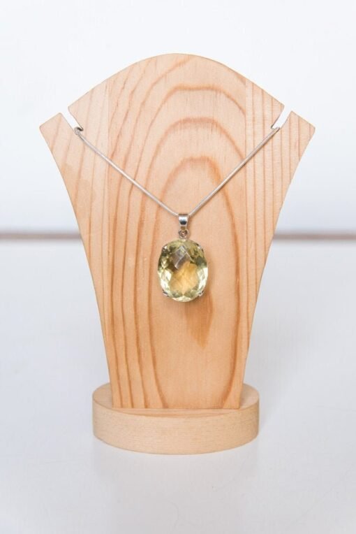 Lemon Quartz Pendant 925 Sterling Silver