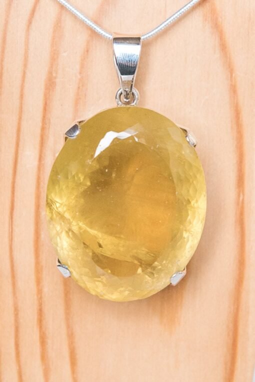 Lemon Quartz Pendant 925 Sterling Silver - Image 2