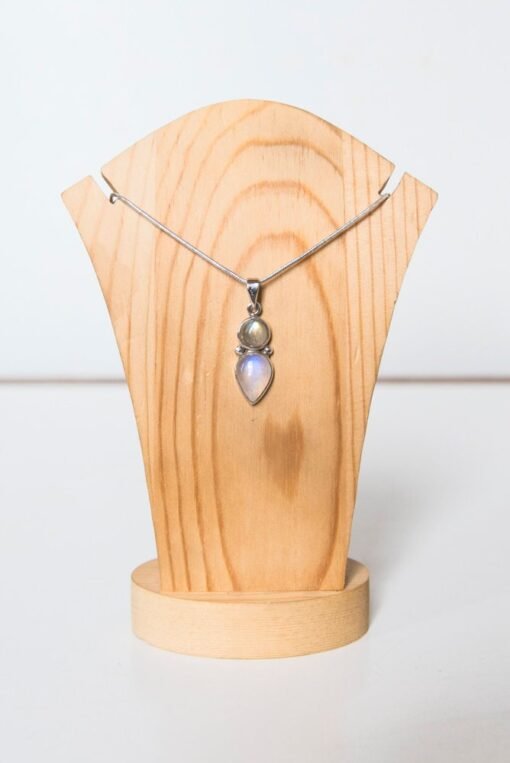 Moonstone and Labradorite Pendant |  925 Sterling Silver