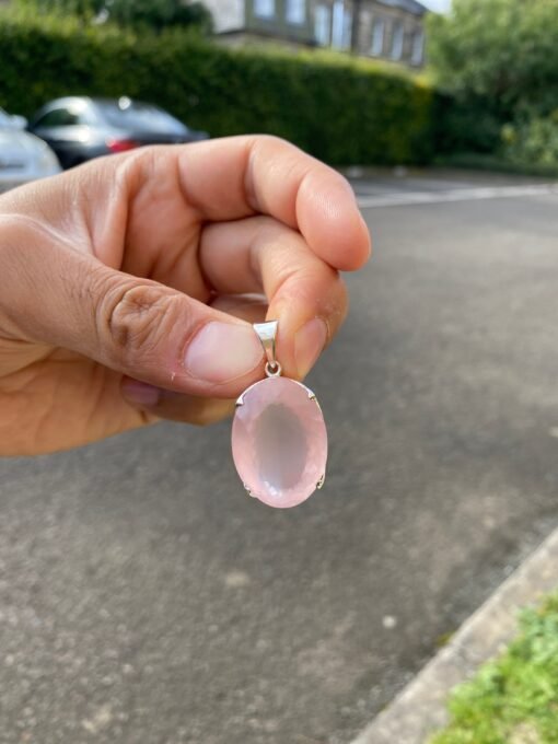 Rose Quartz Pendant | 925 Sterling Silver - Image 3