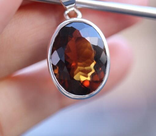 Bear Quartz Pendant 925 Sterling Silver