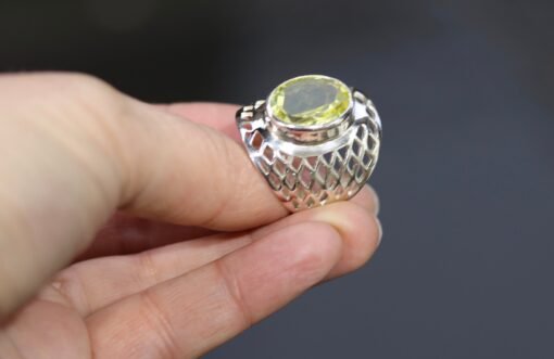 Lemon Quartz Ring 925 Sterling Silver - Image 4