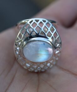 Rainbow Moonstone Ring | 925 Sterling Silver