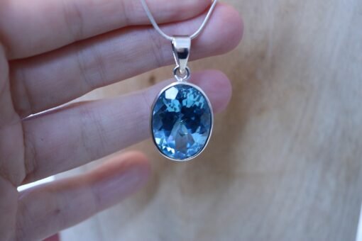 Blue Topaz Pendant 925 Sterling Silver - Image 5