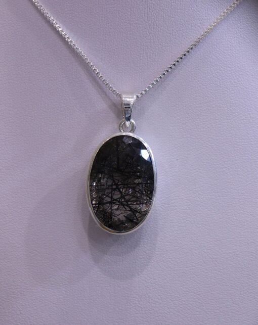 Tourmalinated Quartz Pendant 925 Sterling Silver - Image 8