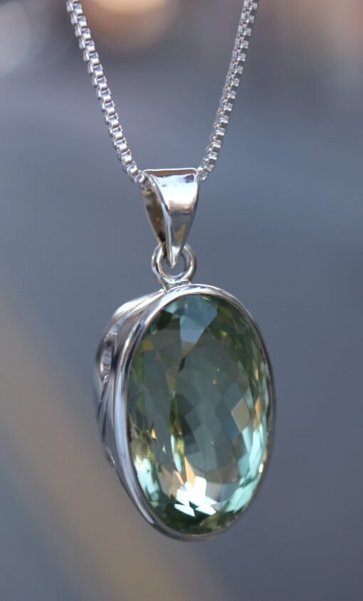 Prasiolite | Green Amethyst Pendant | 925 Sterling Silver - Image 3