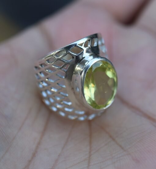 Lemon Quartz Ring 925 Sterling Silver - Image 5
