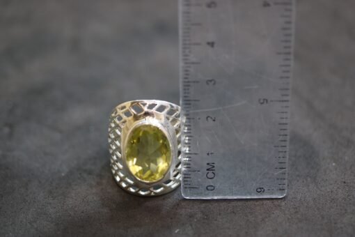Lemon Quartz Ring 925 Sterling Silver - Image 8