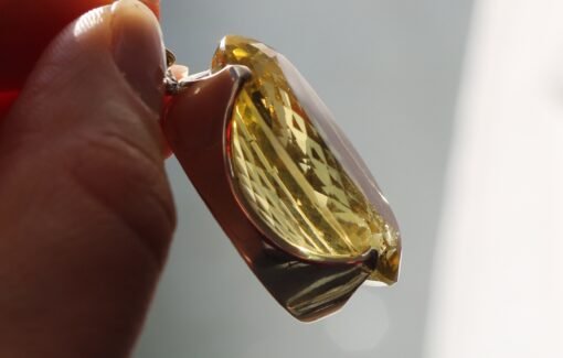 Lemon Quartz Pendant|  925 Sterling Silver - Image 3