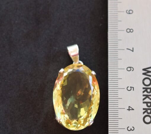 Lemon Quartz Pendant|  925 Sterling Silver - Image 4