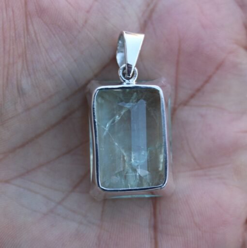 Aquamarine Pendant 925 Sterling Silver - Image 5