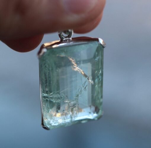Aquamarine Pendant 925 Sterling Silver - Image 6