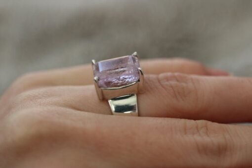 Kunzite Adjustable Ring | 925 Sterling Silver - Image 3