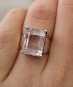 Kunzite Adjustable Ring | 925 Sterling Silver