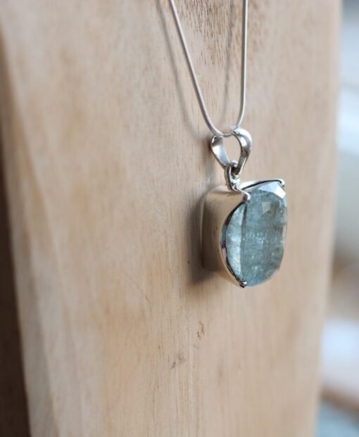 Aquamarine Pendant 925 Sterling Silver - Image 2