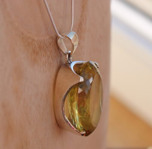 Lemon Quartz Pendant|  925 Sterling Silver - Image 6
