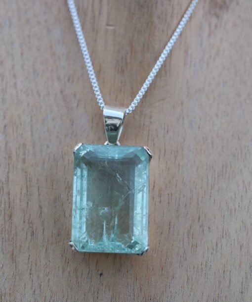 Aquamarine Pendant 925 Sterling Silver - Image 2