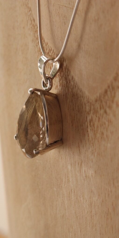 Rutilated Quartz Pendant in 925 Sterling Silver casing - Image 5
