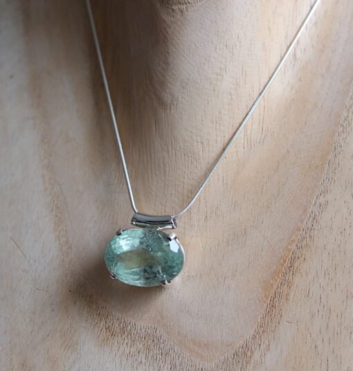 Aquamarine Pendant 925 Sterling Silver - Image 3