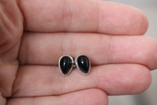 Black Onyx 925 Sterling Silver Stud Earrings - Image 2