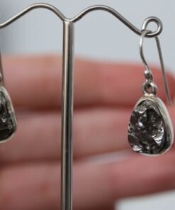Meteorite Earrings 925 Sterling Silver