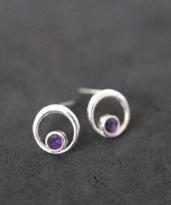 Amethyst 925 Sterling Silver Stud Earrings