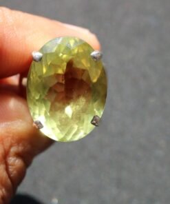 Lemon Quartz Ring 925 Sterling Silver