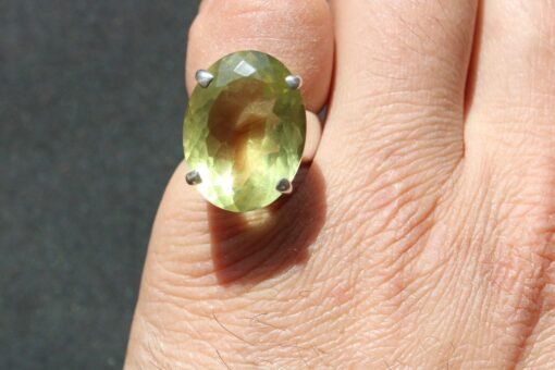 Lemon Quartz Ring 925 Sterling Silver - Image 3