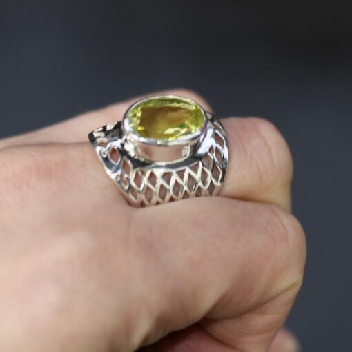 Lemon Quartz Ring 925 Sterling Silver - Image 2