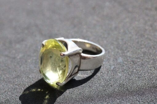 Lemon Quartz Ring 925 Sterling Silver - Image 5
