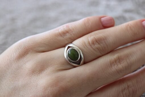 925 Silver Ring with Nephrite - Image 4