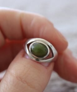 925 Silver Ring with Nephrite