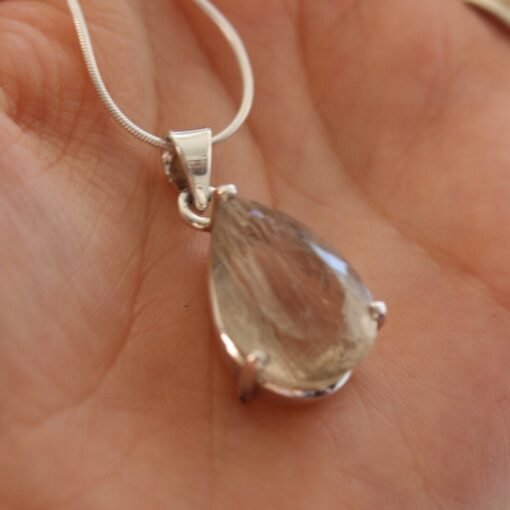 Rutilated Quartz Pendant in 925 Sterling Silver casing