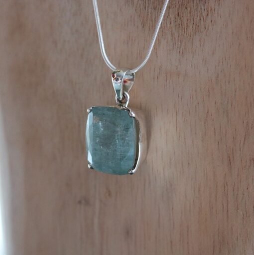 Aquamarine Pendant 925 Sterling Silver