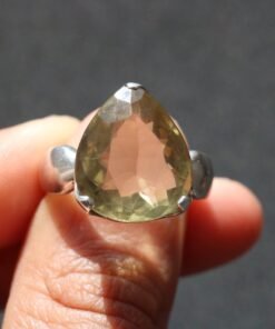 Lemon Quartz Ring 925 Sterling Silver