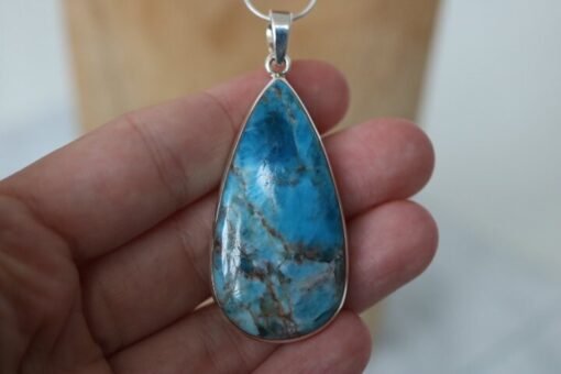 Blue Apatite Pendant 925 Sterling Silver - Image 4