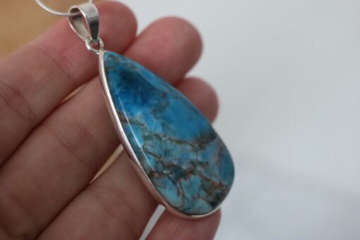 Blue Apatite Pendant 925 Sterling Silver - Image 5