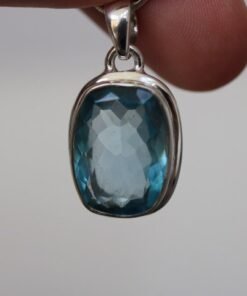 Blue Topaz Pendant 925 Sterling Silver
