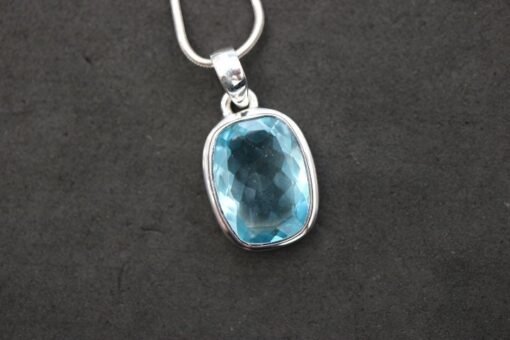 Blue Topaz Pendant 925 Sterling Silver - Image 4