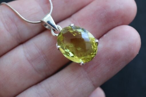 Lemon Quartz Pendant | 925 Sterling Silver - Image 4