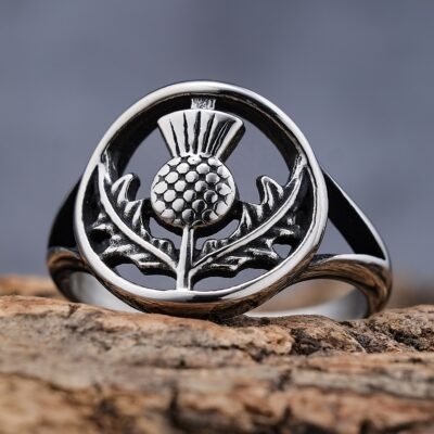 925 Celtic thistle Ring